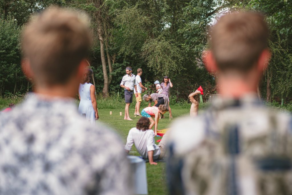 lawn games at a DIY countryside wedding in Sussex